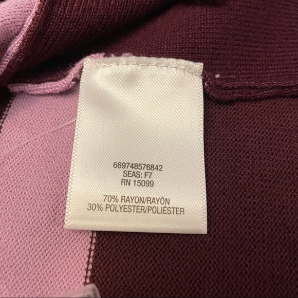 NWOT. Laura Scott Purple Striped Tunic Sweater.  Size 1X - Picture 8 of 9